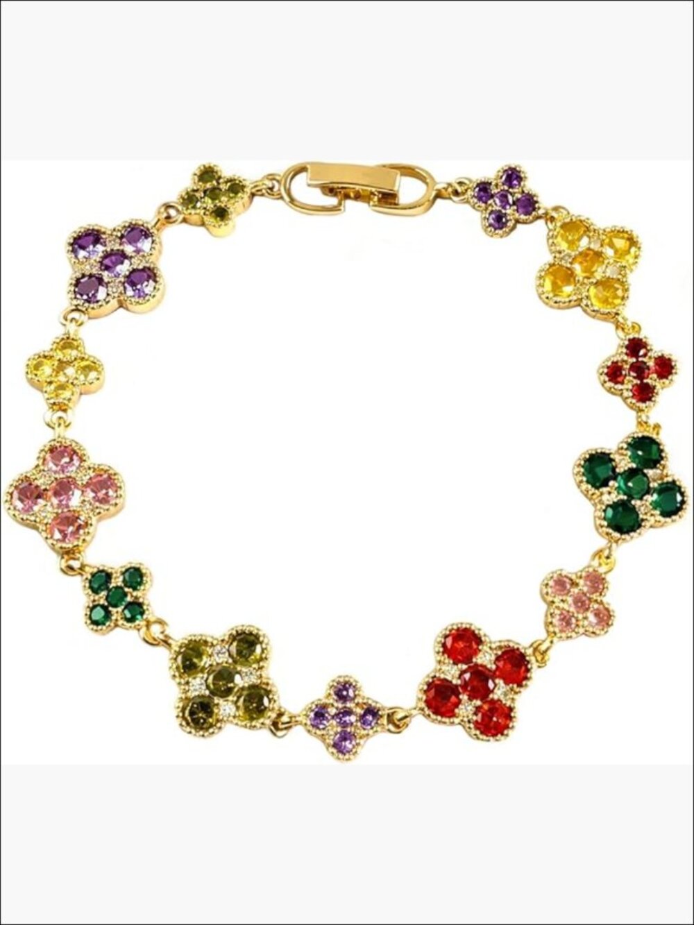 18K Gold Plated Four Leaf Clover Bracelet Women Link Bracelet Gift
